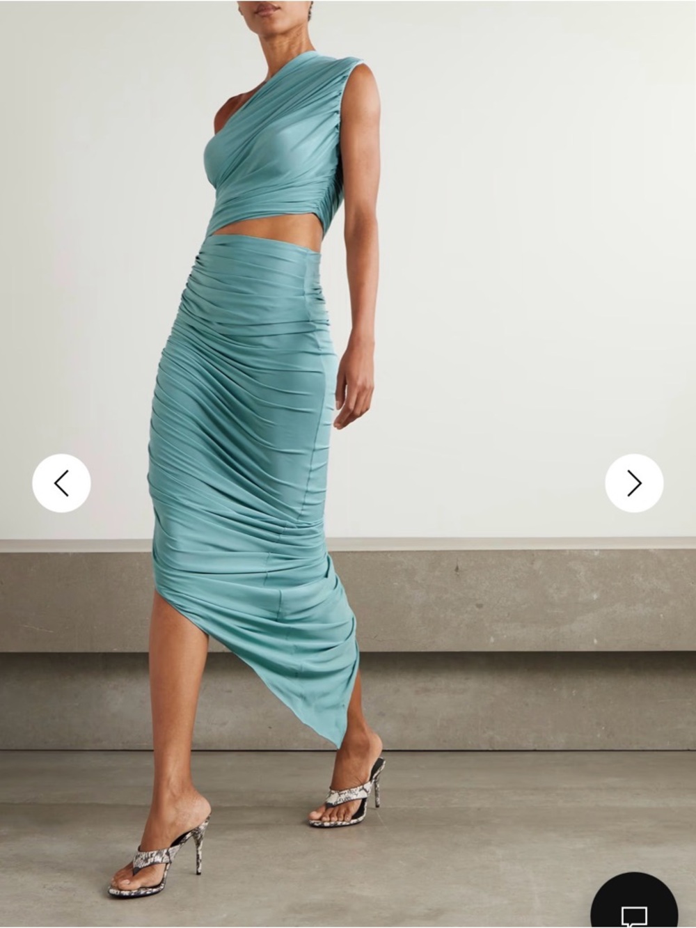 Alaïa Blue Ocean Cutout Jersey Dress - Picture 3 of 8